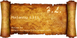 Halassy Lili névjegykártya